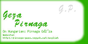 geza pirnaga business card